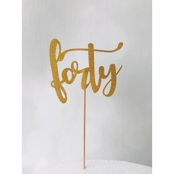 Glitter Picks - Number Forty Gold 9cm