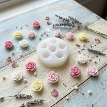 Silicon Mold Small Rose 6 Cavities